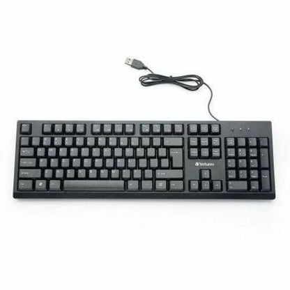 Verbatim America LLC Wired Keyboard and Mouse Combo – Reliable USB Connection with Multimedia Hot Keys and 1000 DPI Ambidextrous Mouse