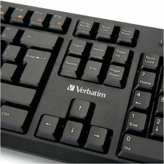 Verbatim America LLC Wired Keyboard (Part No. 70735) with Multimedia Hot Keys and LED Indicators