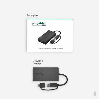 Plugable UGA-DP-S USB-C and USB 3.0 to DisplayPort Adapter for Multi-Monitor Setup
