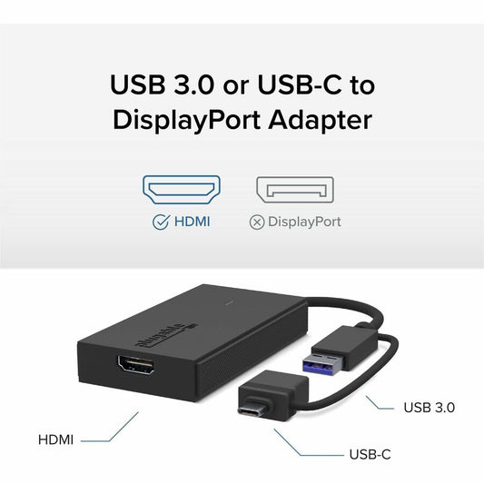 Plugable UGA-HDMI-S USB-C and USB 3.0 to HDMI Adapter for Multi-Monitor Setup