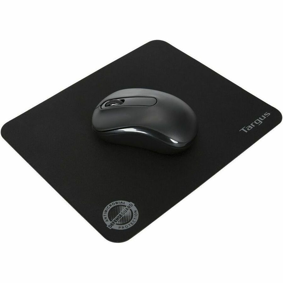 Targus Ultraportable Antimicrobial Mouse Mat – Black, Lightweight, Anti-slip for Precise Control