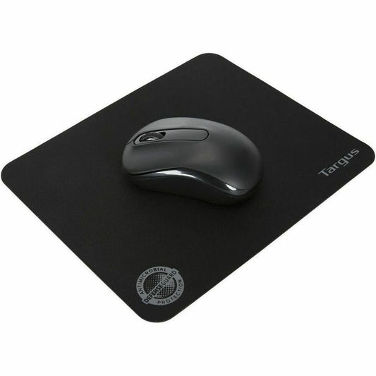 Targus Ultraportable Antimicrobial Mouse Mat – Black, Lightweight, Anti-slip for Precise Control