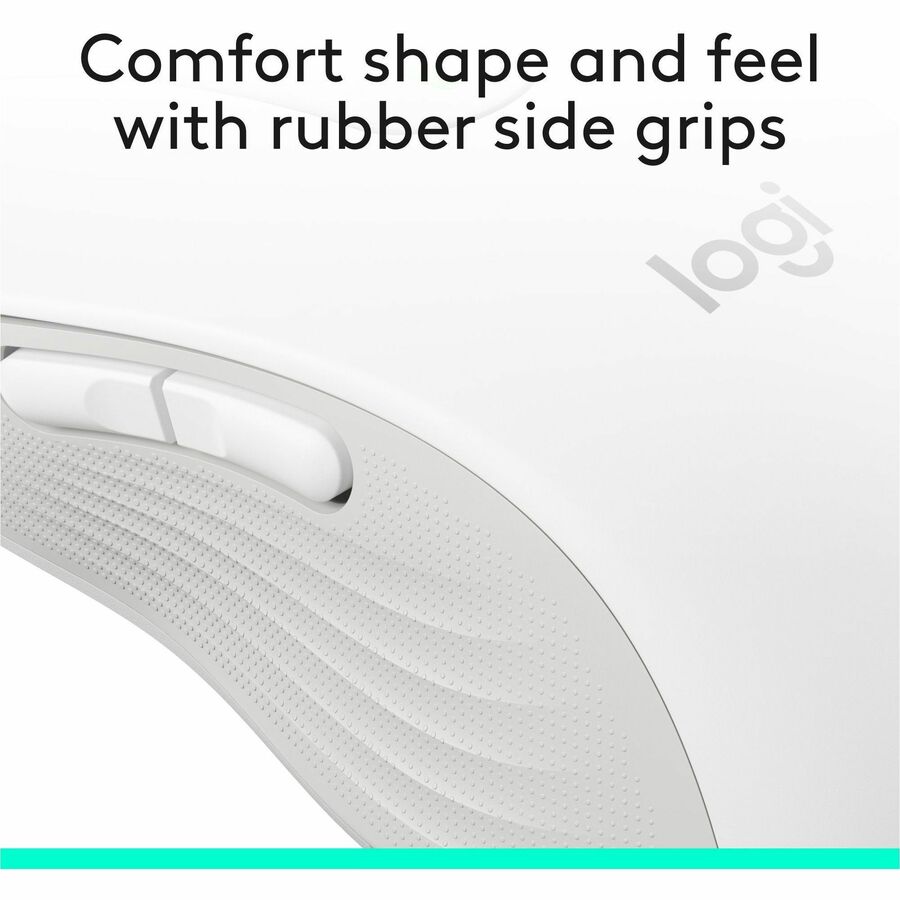 Logitech Signature M650 Wireless Mouse for Large Hands, 2-Year Battery Life, Silent Clicks, Raw White