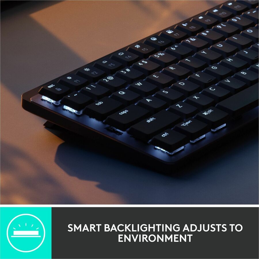 Logitech MX Mechanical Mini Minimalist Wireless Illuminated Keyboard with Clicky Switches - Graphite