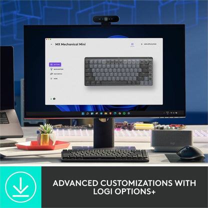 Logitech MX Mechanical Mini Minimalist Wireless Illuminated Keyboard with Clicky Switches - Graphite