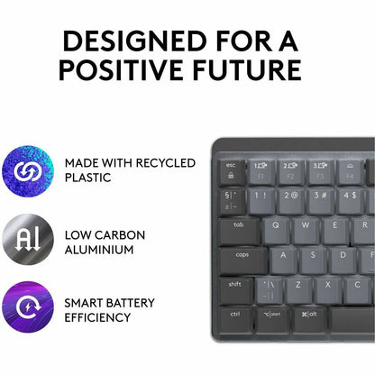 Logitech MX Mechanical Mini Minimalist Wireless Illuminated Keyboard with Clicky Switches - Graphite
