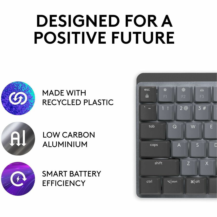 Logitech MX Mechanical Wireless Illuminated Performance Keyboard with Linear Switches and Backlit Keys
