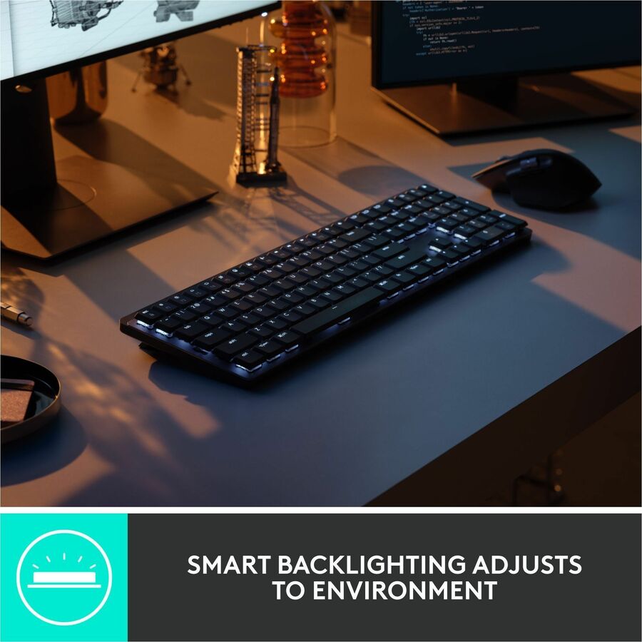 Logitech MX Mechanical Wireless Illuminated Performance Keyboard with Clicky Switches - Graphite
