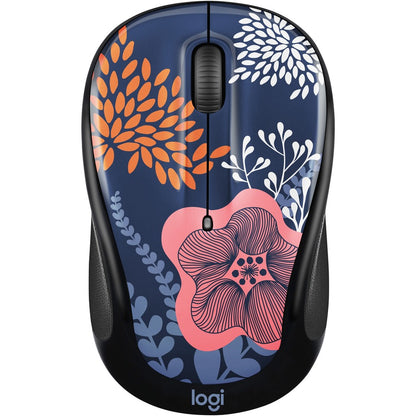 Logitech Design Collection Limited Edition Wireless Mouse with Forest Floral Pattern and Unifying Receiver