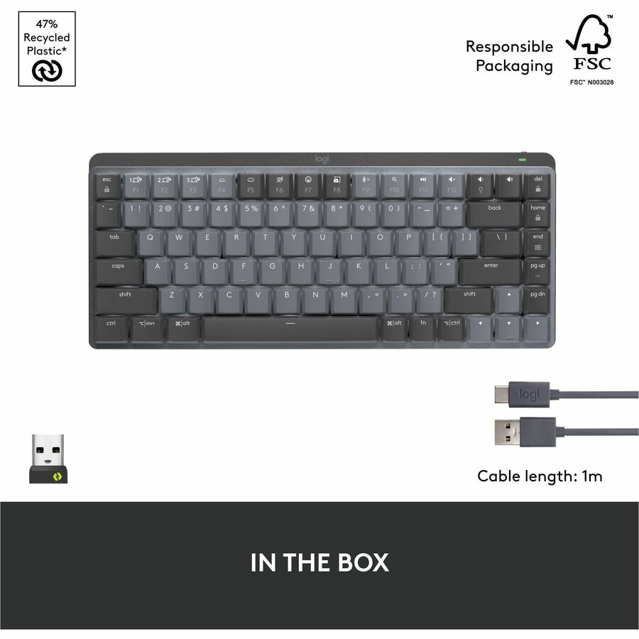 Logitech MX Mechanical Mini Wireless Illuminated Keyboard with Tactile Quiet Switches and Backlit Keys