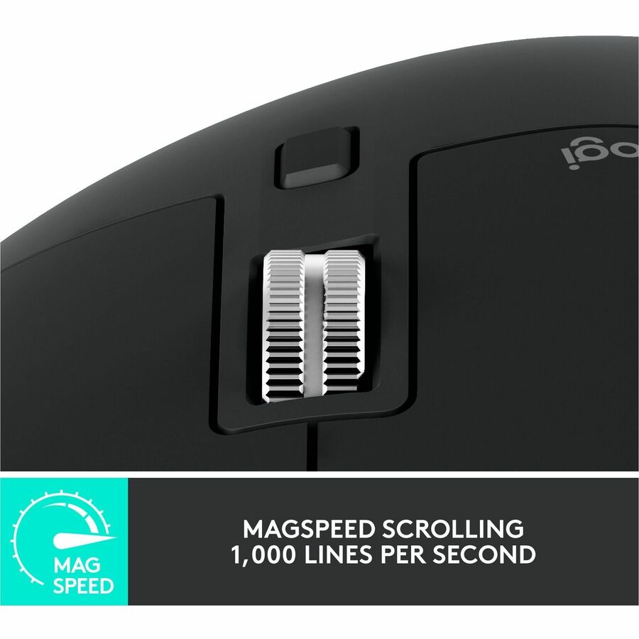 Logitech MX Master 3S Wireless Performance Mouse with 8K DPI, Quiet Clicks, and Flow Multi-Device Control – Black