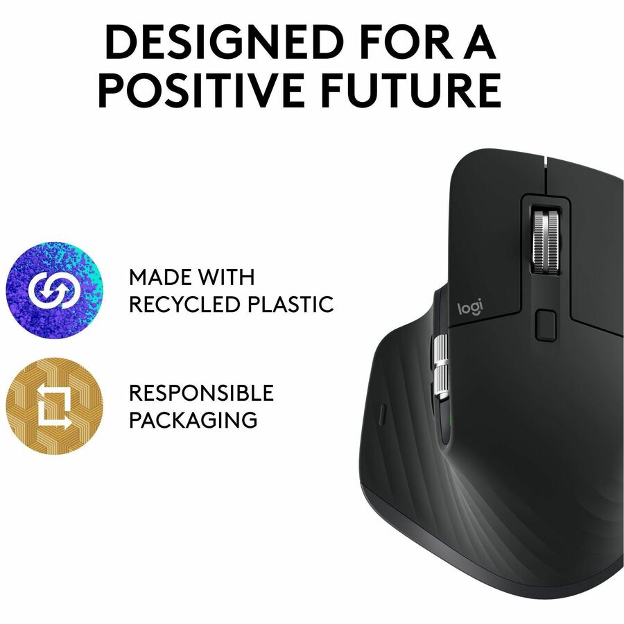 Logitech MX Master 3S Wireless Performance Mouse with 8K DPI, Quiet Clicks, and Flow Multi-Device Control – Black