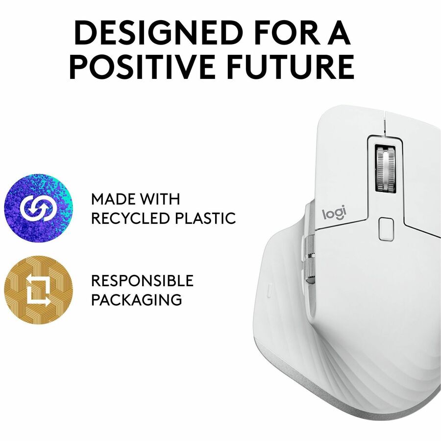 Logitech MX Master 3S Wireless Performance Mouse with 8K DPI, Quiet Clicks, and MagSpeed Scrolling - Pale Gray