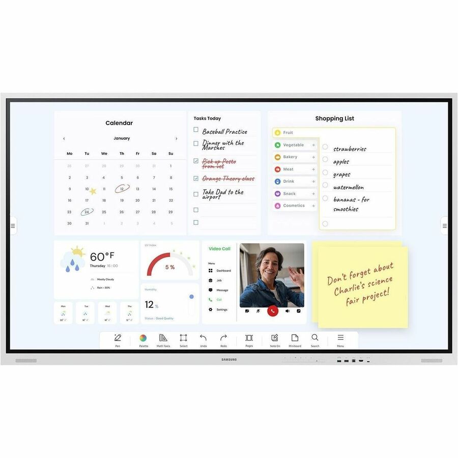 Samsung WM75B Interactive Pro 75-Inch 4K UHD Collaboration Display with Multi-Touch and Wireless Sharing