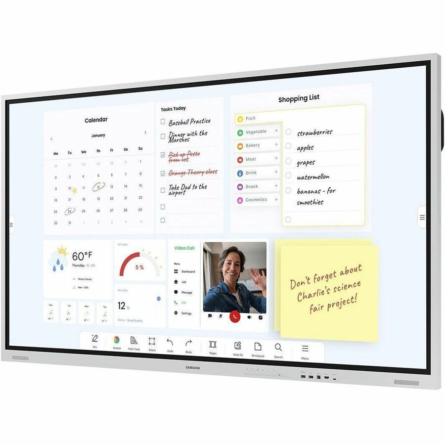 Samsung WM75B Interactive Pro 75-Inch 4K UHD Collaboration Display with Multi-Touch and Wireless Sharing