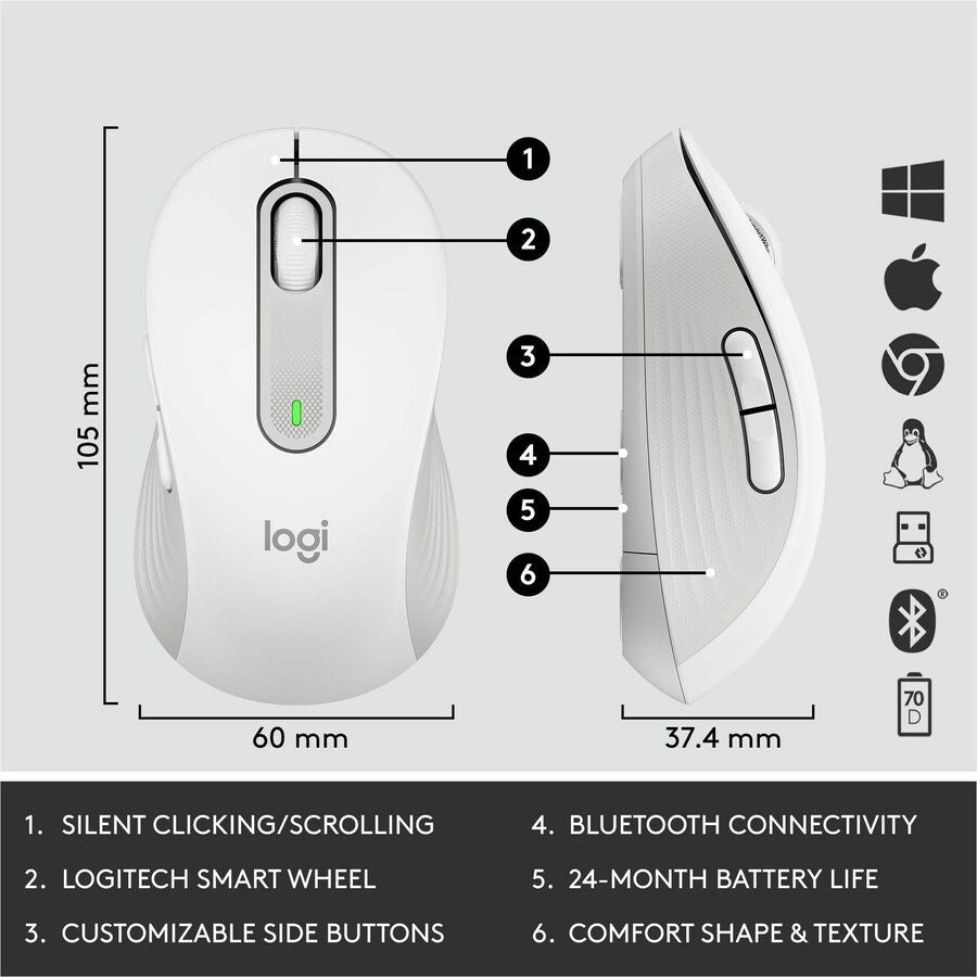 Logitech Signature MK650 Wireless Keyboard and Mouse Combo for Business