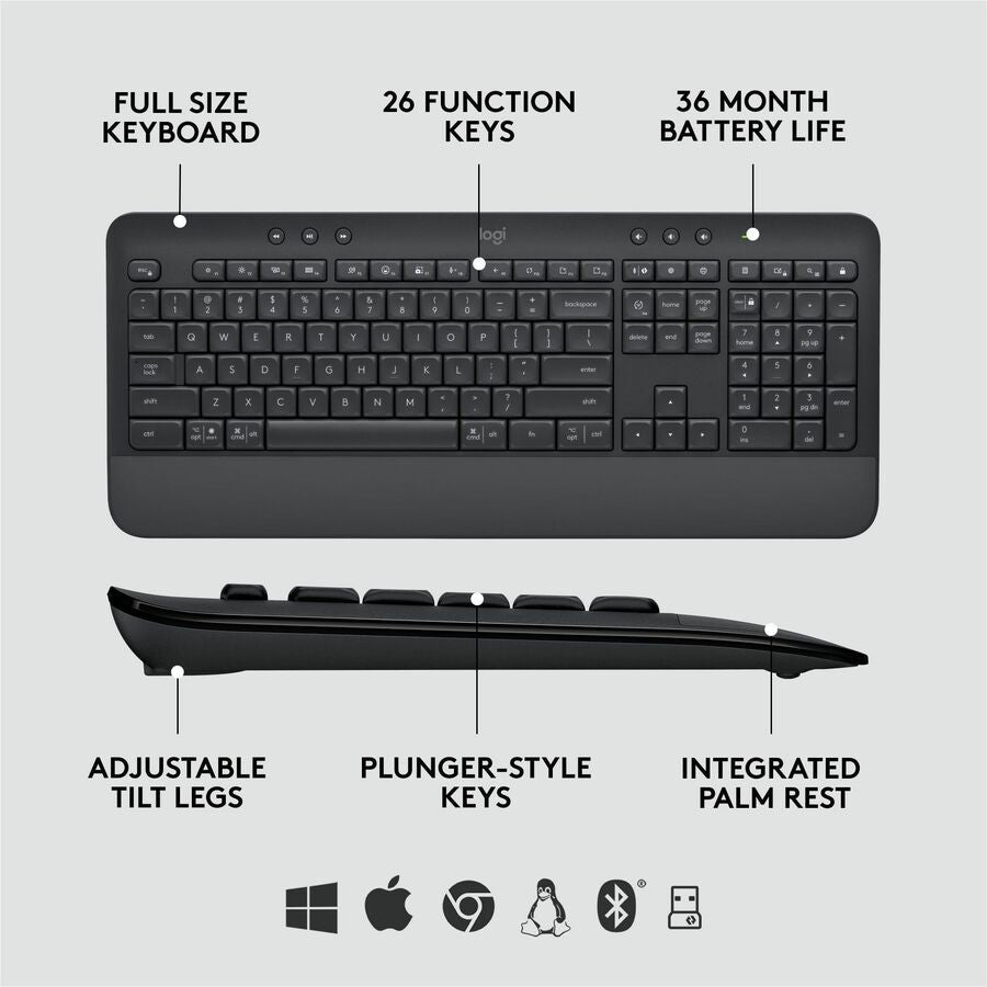 Logitech Signature MK650 Combo for Business Wireless Keyboard and Mouse, Graphite