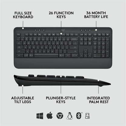 Logitech Signature MK650 Combo for Business Wireless Keyboard and Mouse, Graphite