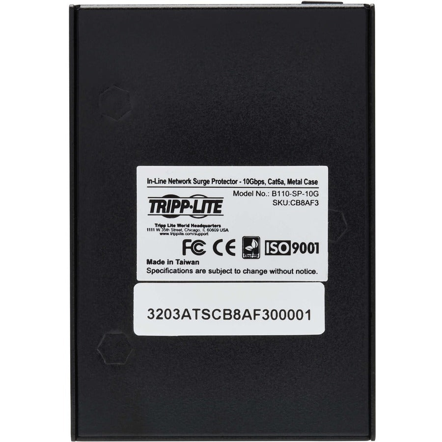 Eaton Tripp Lite Series B110-SP-10G In-Line Network Surge Protector for Ethernet, 10 Gbps - TAA Compliant