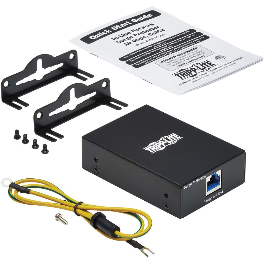 Eaton Tripp Lite Series B110-SP-10G In-Line Network Surge Protector for Ethernet, 10 Gbps - TAA Compliant