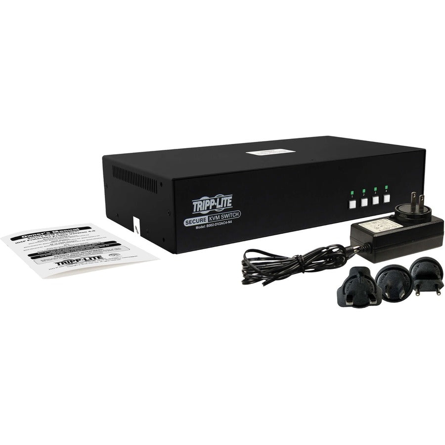 Eaton Corporation B002-DV2AC4-N4 Secure 4-Port DVI KVM Switch with Audio, CAC, and NIAP PP4.0 Certification