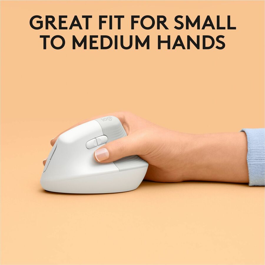 Logitech Lift for Mac Off-White Wireless Vertical Ergonomic Mouse (Part Number 910-006471)