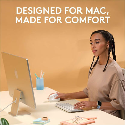 Logitech Lift for Mac Off-White Wireless Vertical Ergonomic Mouse (Part Number 910-006471)