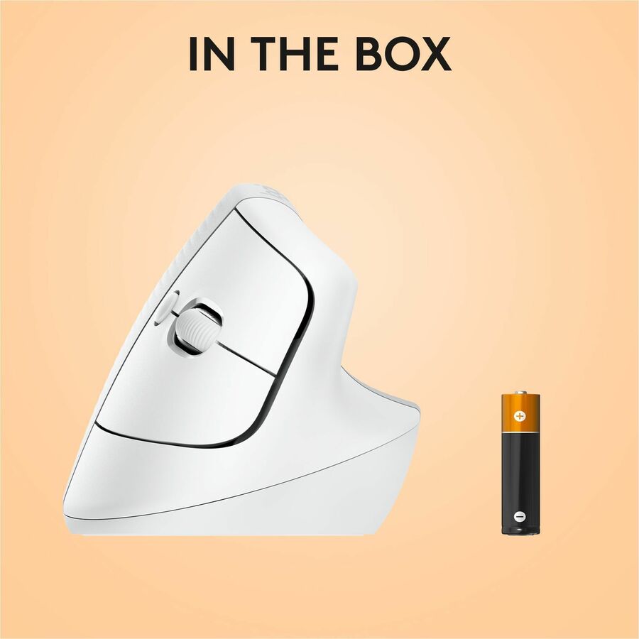 Logitech Lift for Mac Off-White Wireless Vertical Ergonomic Mouse (Part Number 910-006471)