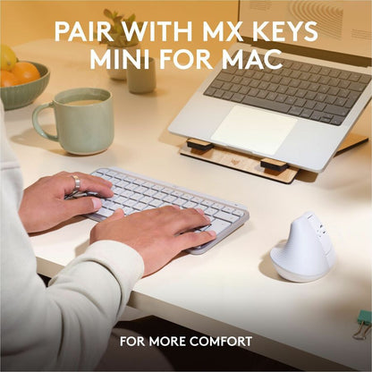 Logitech Lift for Mac Off-White Wireless Vertical Ergonomic Mouse (Part Number 910-006471)