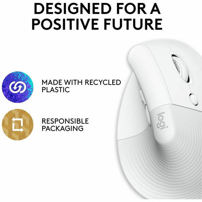 Logitech Lift for Mac Off-White Wireless Vertical Ergonomic Mouse (Part Number 910-006471)