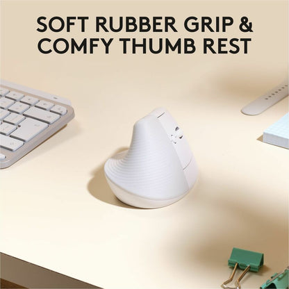 Logitech Lift for Mac Off-White Wireless Vertical Ergonomic Mouse (Part Number 910-006471)