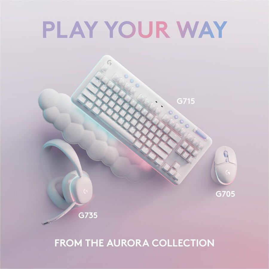 Logitech G713 Aurora Collection Mechanical Gaming Keyboard with RGB Backlit and Cloud-Shaped Palm Rest
