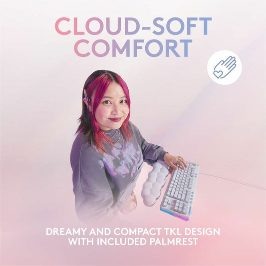 Logitech G713 Aurora Collection Mechanical Gaming Keyboard with RGB Backlit and Cloud-Shaped Palm Rest