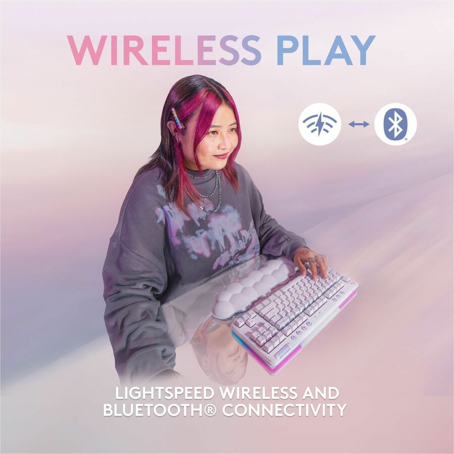 Logitech G715 Wireless Mechanical Gaming Keyboard – Aurora Collection with RGB Backlight and Cloud-Soft Palm Rest