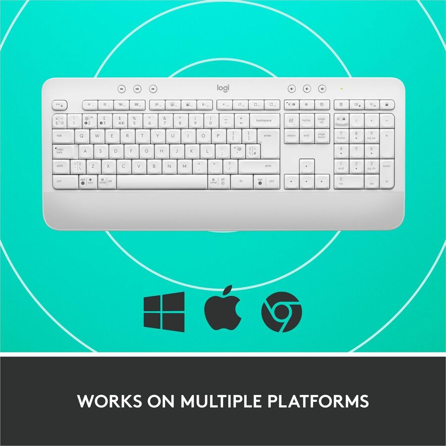 Logitech Signature K650 Wireless Comfort Keyboard with Wrist Rest - Off-White