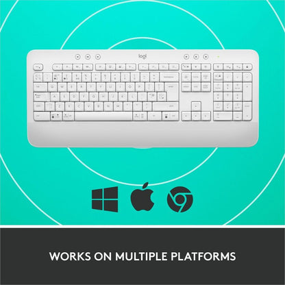Logitech Signature K650 Wireless Comfort Keyboard with Wrist Rest - Off-White