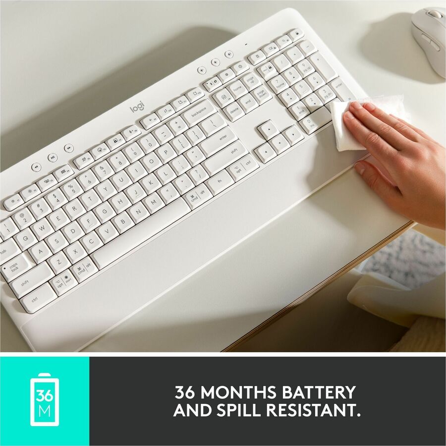 Logitech Signature K650 Wireless Comfort Keyboard with Wrist Rest - Off-White