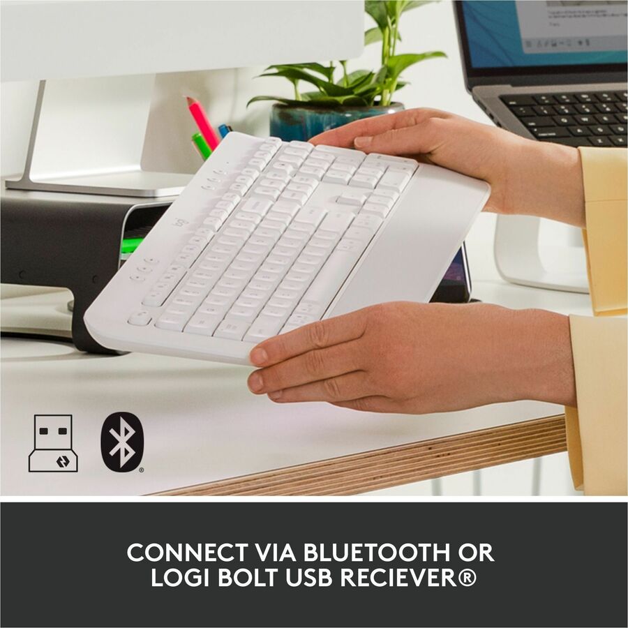 Logitech Signature K650 Wireless Comfort Keyboard with Wrist Rest - Off-White