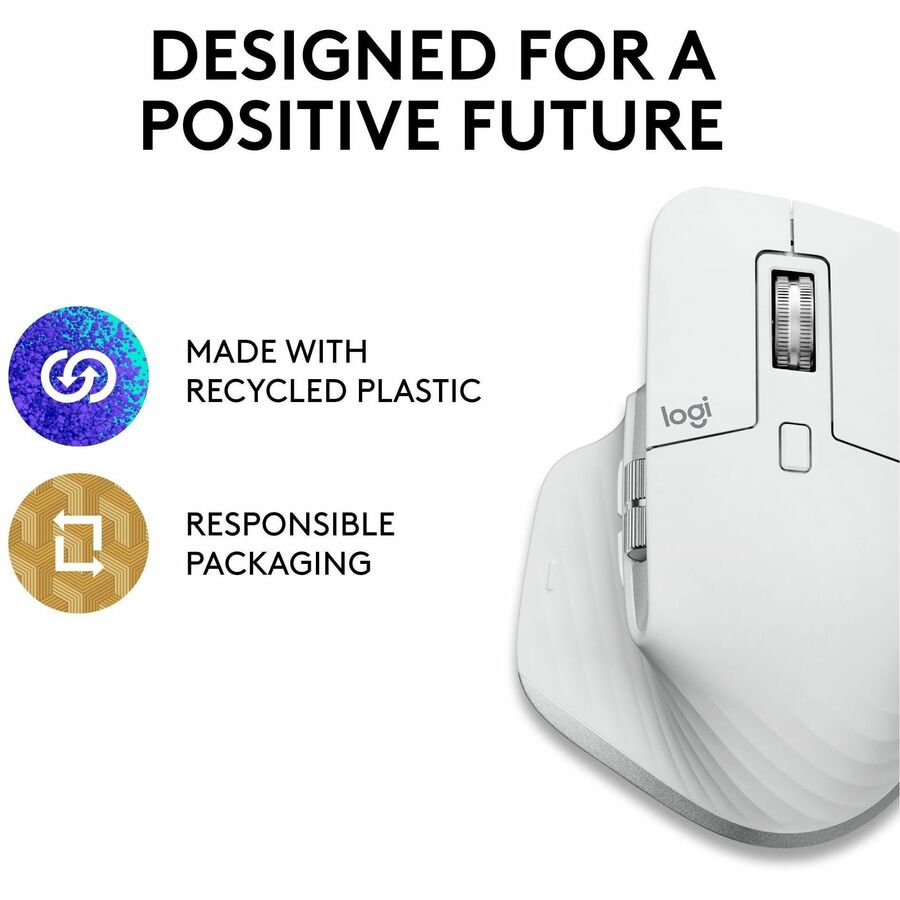 Logitech MX Master 3S for Mac Wireless Bluetooth Mouse - Pale Gray with 8K DPI, Quiet Clicks, MagSpeed Scrolling