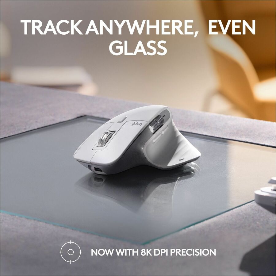 Logitech MX Master 3S for Mac Wireless Bluetooth Mouse - Pale Gray with 8K DPI, Quiet Clicks, MagSpeed Scrolling