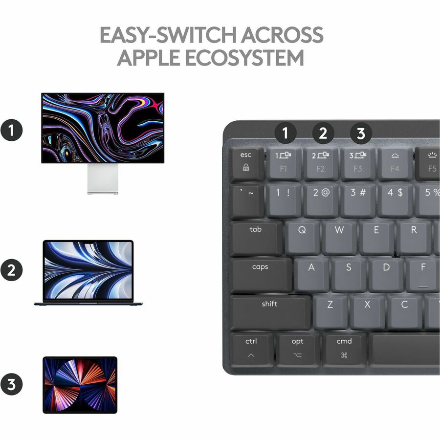 Logitech MX Mechanical Mini for Mac Wireless Keyboard with Backlit Keys – Space Gray