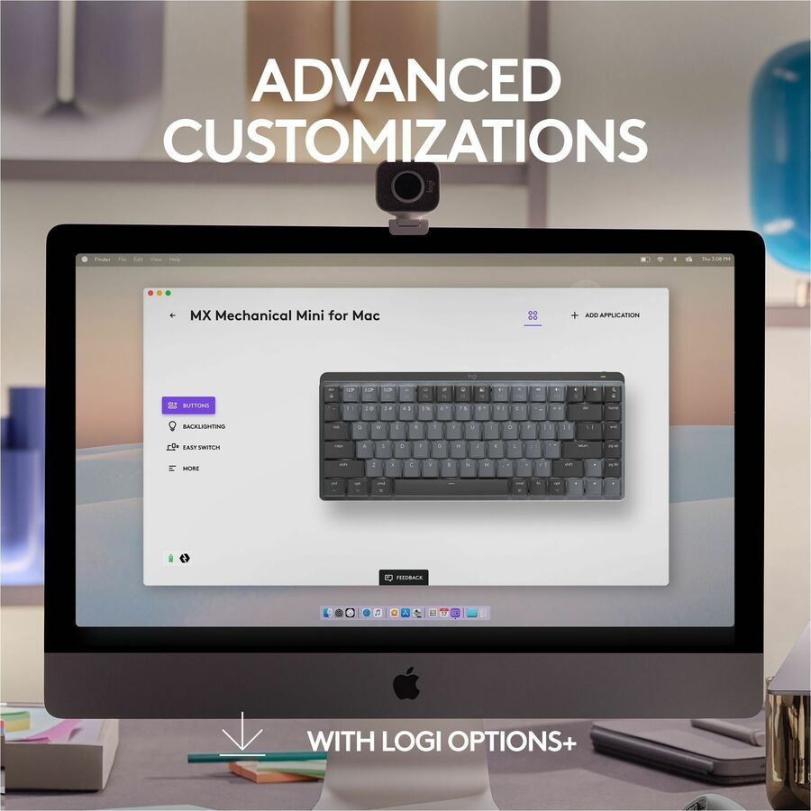 Logitech MX Mechanical Mini for Mac Wireless Keyboard with Backlit Keys – Space Gray