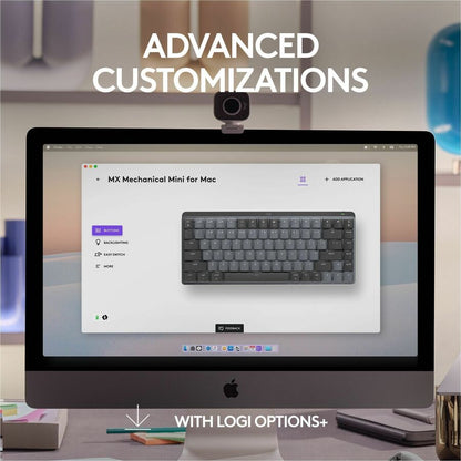 Logitech MX Mechanical Mini for Mac Wireless Keyboard with Backlit Keys – Space Gray