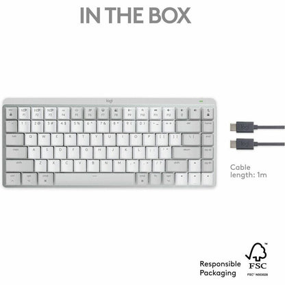Logitech MX Mechanical Mini for Mac Wireless Illuminated Keyboard with Low-Profile Tactile Quiet Switches, Pale Gray