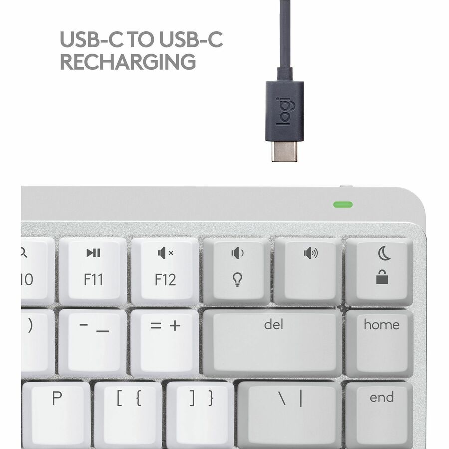 Logitech MX Mechanical Mini for Mac Wireless Illuminated Keyboard with Low-Profile Tactile Quiet Switches, Pale Gray
