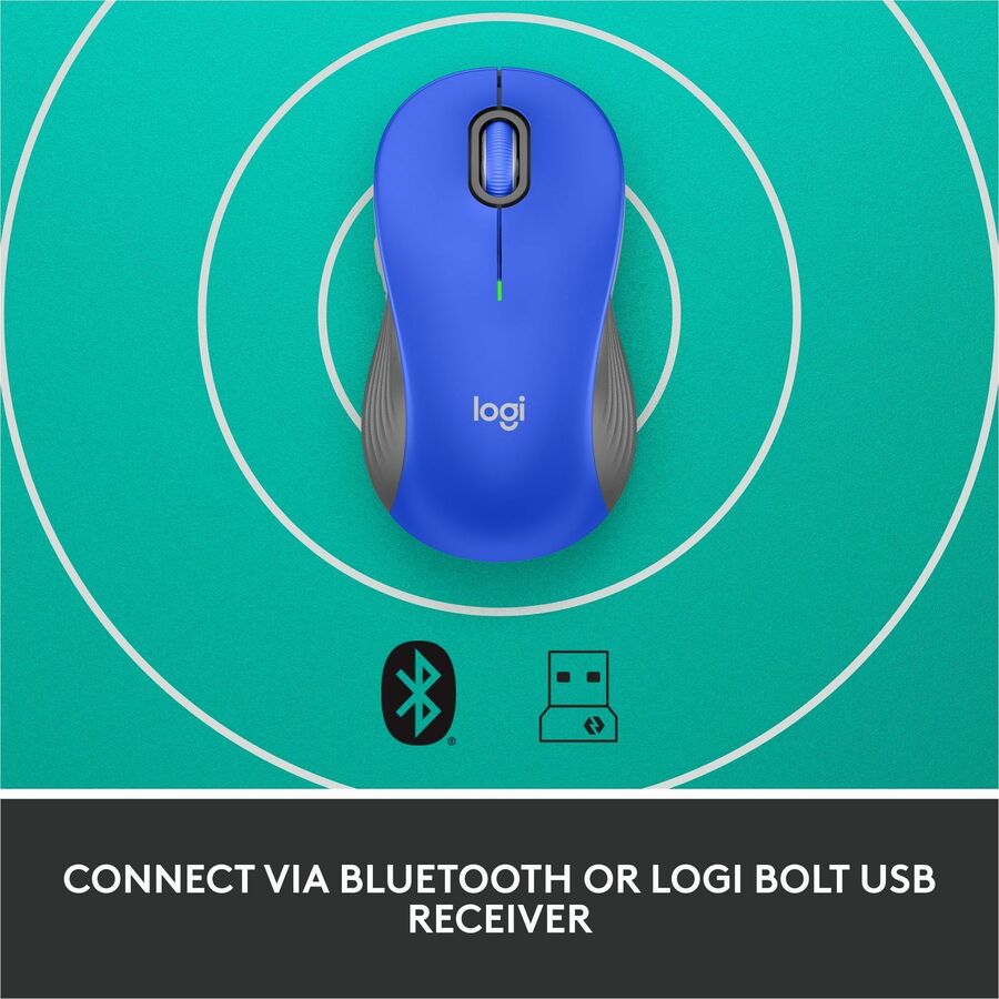 Logitech Signature M550 L Wireless Mouse for Large Hands - Bluetooth, Silent Clicks, 2-Year Battery Life, Blue