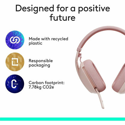Logitech Zone Vibe 100 Wireless Over Ear Headphones - Rose