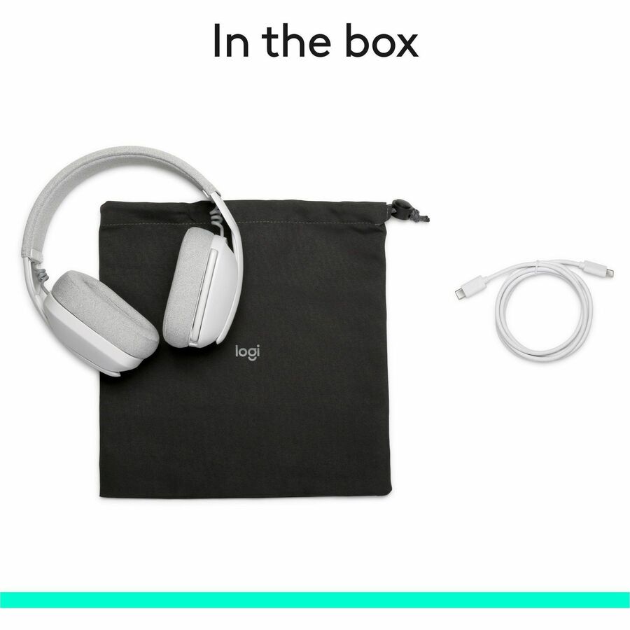 Logitech Zone Vibe 100 Wireless Over-Ear Headphones with Noise Cancelling Microphone - Off White