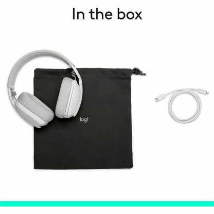 Logitech Zone Vibe 100 Wireless Over-Ear Headphones with Noise Cancelling Microphone - Off White