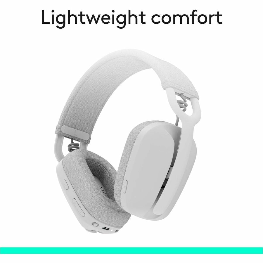 Logitech Zone Vibe 100 Wireless Over-Ear Headphones with Noise Cancelling Microphone - Off White
